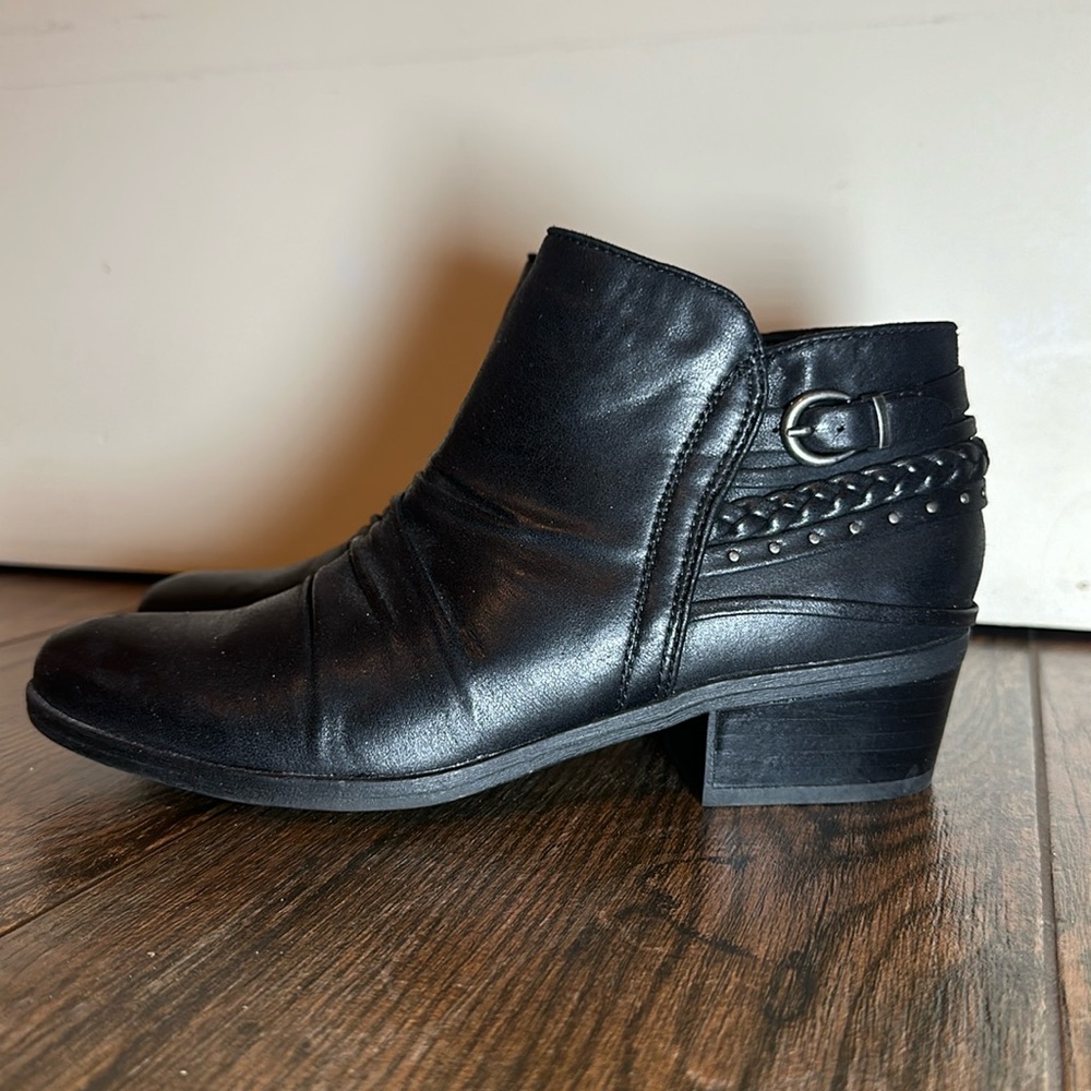 Black ankle boot with embellishment